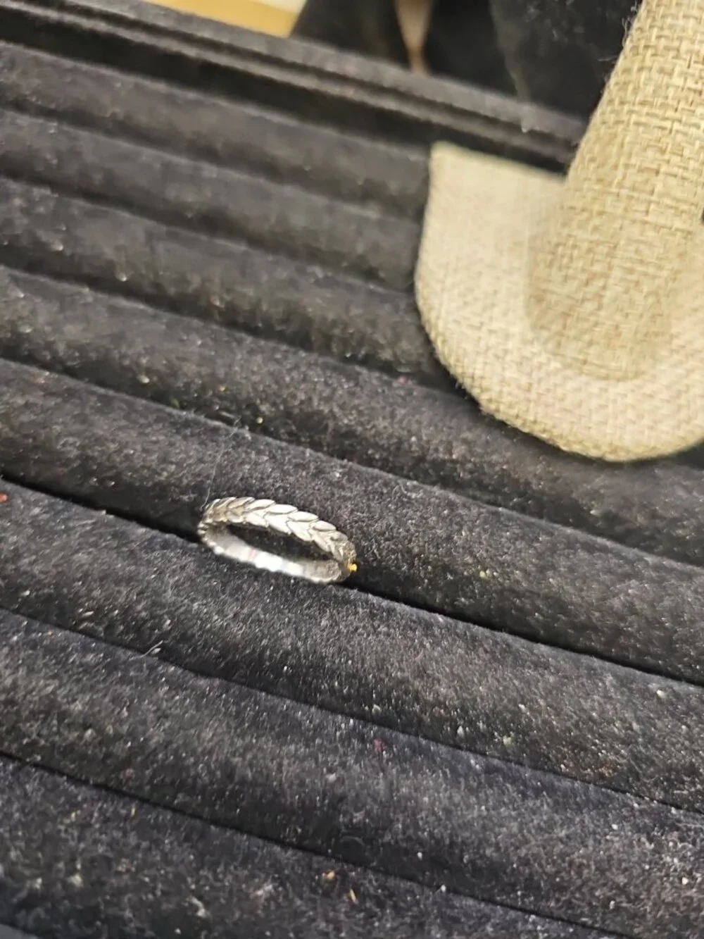 Ring Size 6.75  .925 Silver Wheat Design